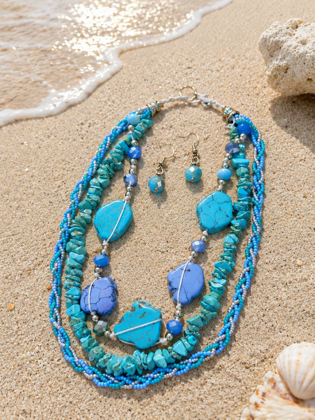 Collar para mujer con piedras azules