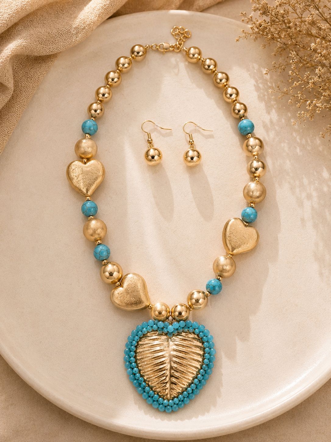Collar Corazón Turquesa