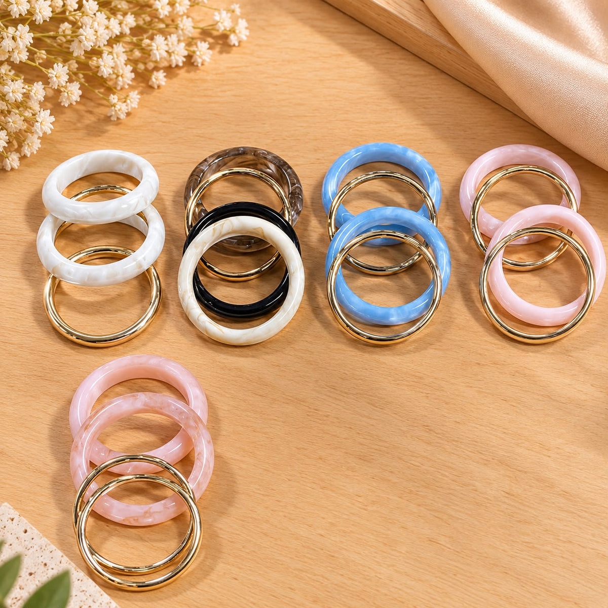 Pulseras en trío