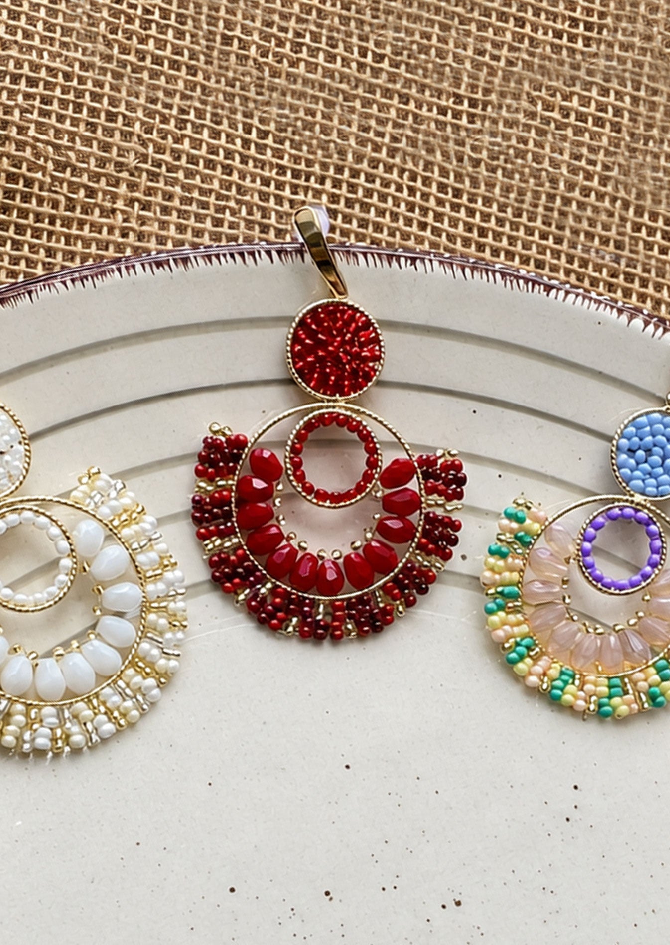 Aretes con Topo Doble Redondo en Mostacilla