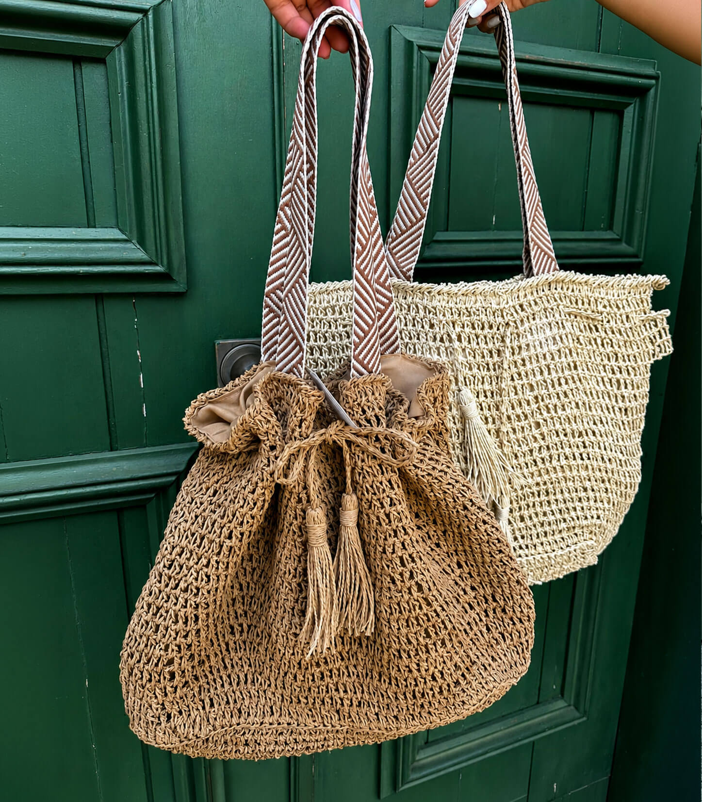 Bolso en Fibra Natural con Correa en Reata