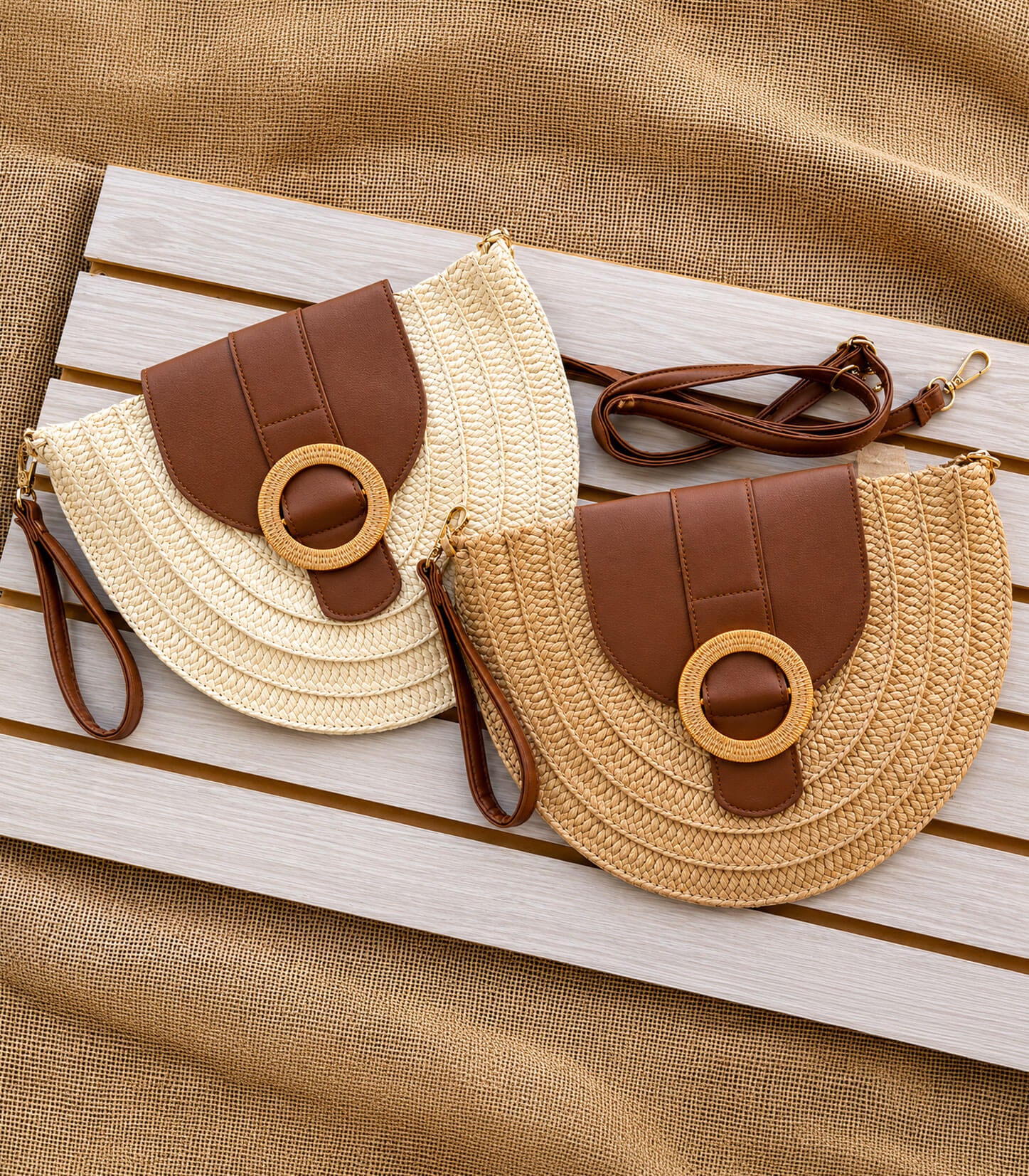 Bolso Tipo Carriel en Fibra Natural