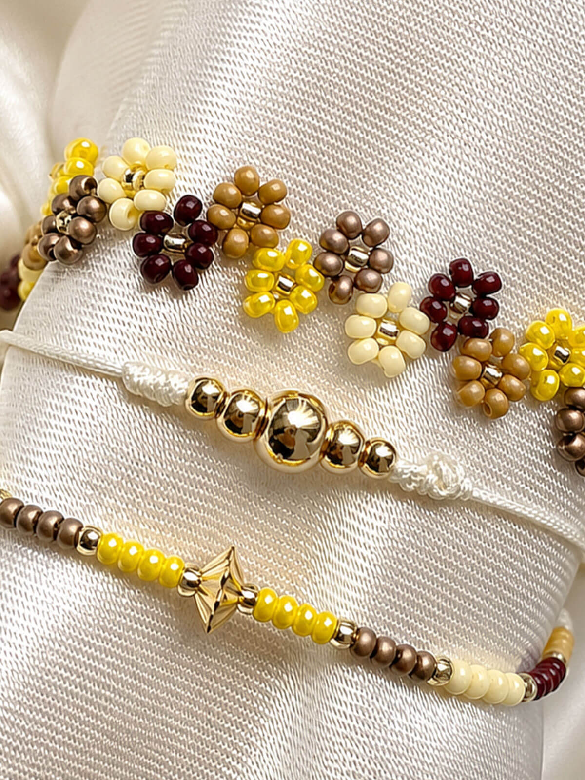 Set de Pulseras Tonos Otoño en Mostacilla